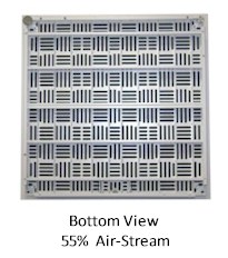 Universal 55% High Output Raised Access Flooring Air Grates - Bottom